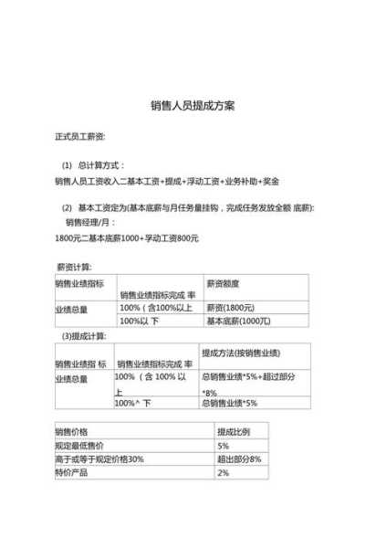 家电销售工资提成方案